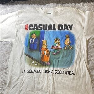 VTG 90’s Dilbert Cartoon Casual Day Single Stitch T Shirt Size Large Made USA